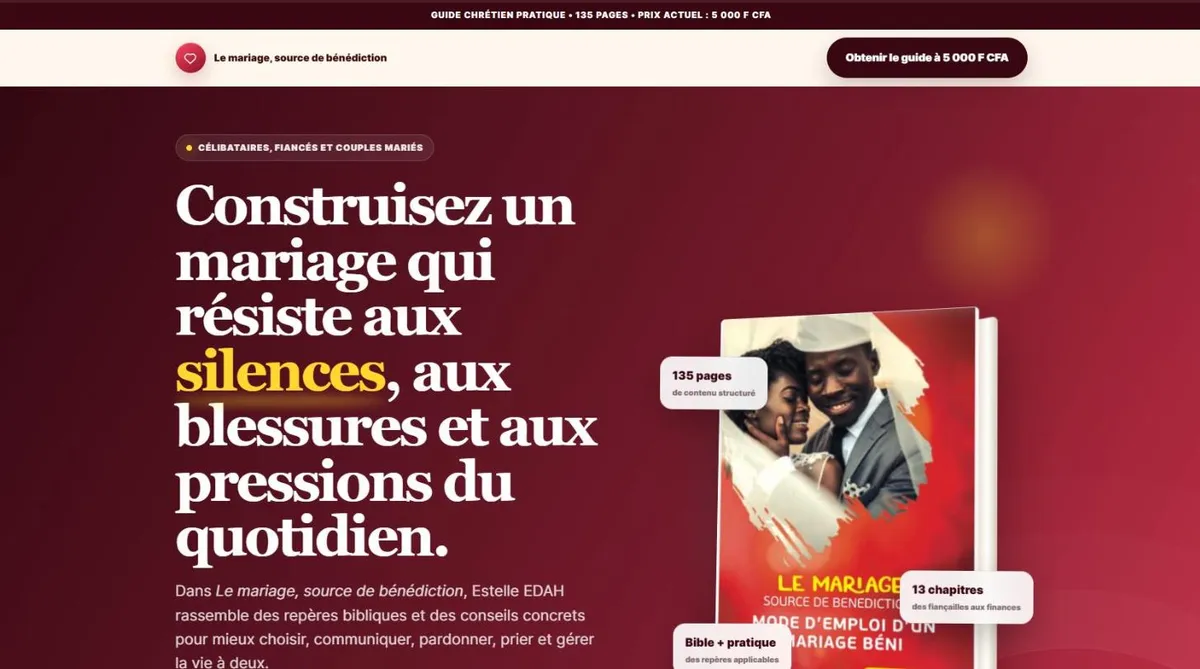 Page d'accueil du site Estelle Edah